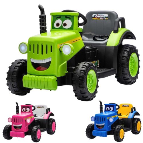12V cartoon design kids electric tractor remote control wholesale